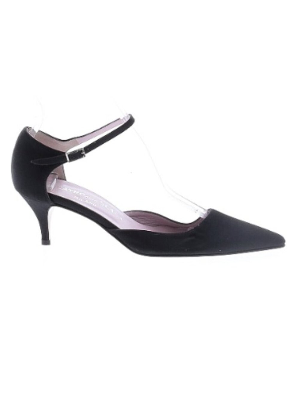 Vintage Teatro Alla Scala Milano Black Satin Ankle Strap Pumps Heels Size 6